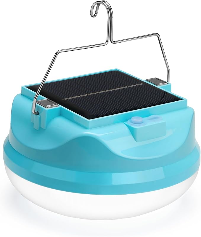 100W Solar Camping Light Rechargeable Lantern with 3 Modes Waterproof Portable Tent Lights for Power Outages Hiking Emergency