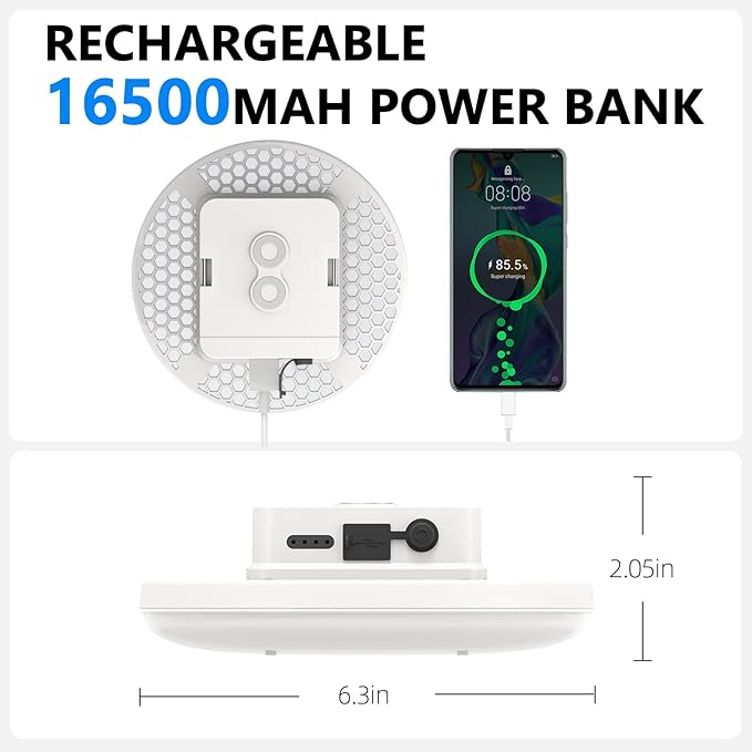 16500mAh Camping Tent Light, 4000LM 3 Color Lighting Modes IPX5 Waterproof Led Hanging Tent Lantern Rechargeable Emergency Portable Magnet Outdoor Wireless Camping Lights