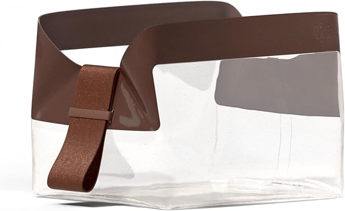 Cadence Parcel - Clear Dopp Kit with Magnetic Closure - Durable and Leak-Resistant Travel Toiletry Kit - TSA-Compliant & Modular Design - Small Hygiene Bag for Travel Essentials - 1 Qt - Chestnut