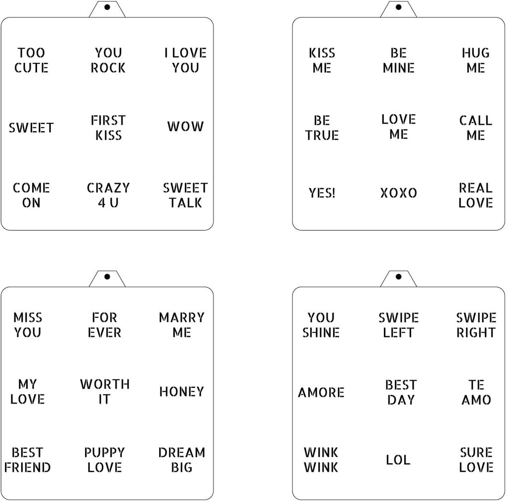 Mini Heart Conversation Cookie Cutter and Stencil Set Bundle Family Love Bakery Cutter Valentine Stencils DIY Bakery for Wedding Holiday and Lover Kids Painting Coloring Pages Comb (Mini Heart)