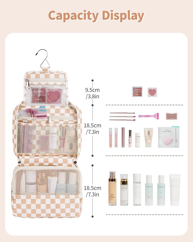 Narwey Hanging Travel Toiletry Bag Cosmetic Make up Organizer for Women and Girls Waterproof