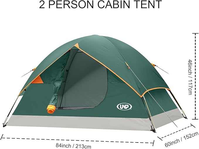 UNP Camping Tent 2/3/4/6 Person Dome Tent, Easy to Set Up for Camping, Lightweight Camping Tent, Portable Camping Tent for Outdoor and Backpacking Beaches