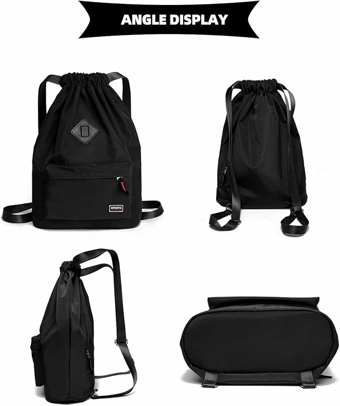 Peicees Waterproof Drawstring Sport Bag Lightweight Sackpack Backpack for Men and Women