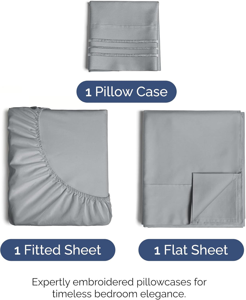 Twin XL Size 3 Piece Sheet Set - Comfy Breathable & Cooling Bed Sheets Set - Hotel Luxury Bedding for Women, Men, Kids, Teens, Boys & Girls - Deep Pockets, Soft, Wrinkle Free - Oeko-Tex - Steel Blue