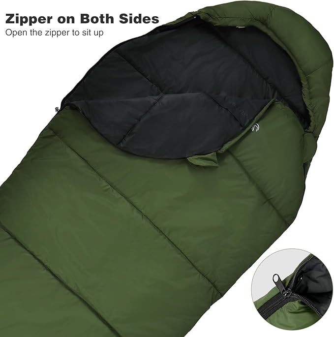 REDCAMP Ultra Lightweight Sleeping Bag for Backpacking, Comfort for Adults Warm Weather, with Compression Sack