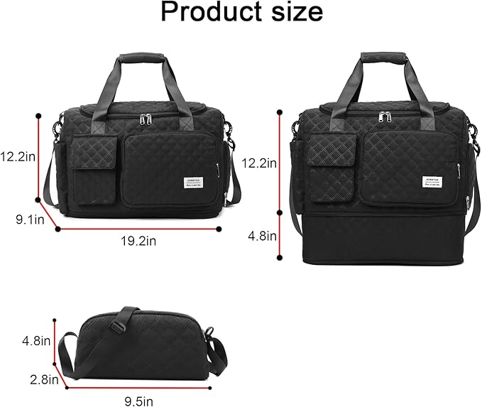 Small Gym Bag for Women, Travel Duffle Bag Carry On Weekender Bag with Shoe Compartment