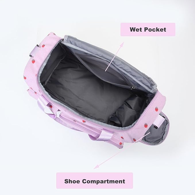 Small Gym Bag for Women, Travel Duffle Bag Carry On Weekender Bag with Shoe Compartment