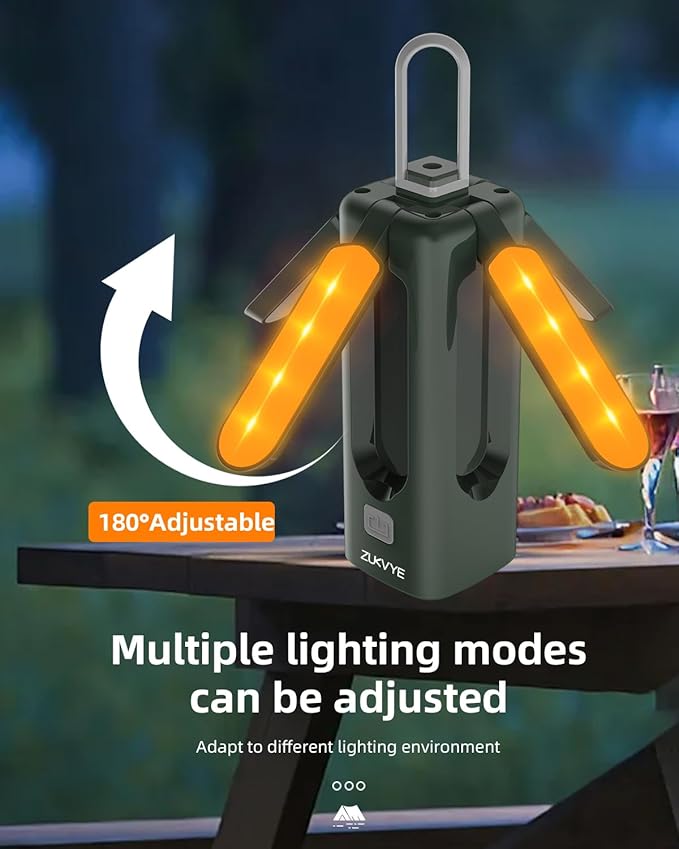 2 Pack Rechargeable LED Camping Lantern - Waterproof Tent Light with 8 Light Modes, Perfect for Camping, Hurricane, Emergency, Hiking, Fishing