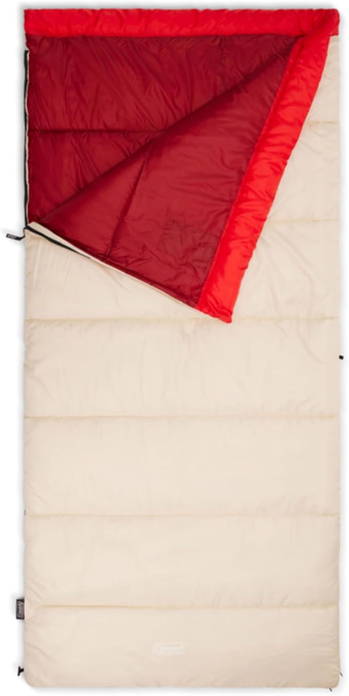 Coleman Flatlands Sleeping Bag, Made from 100% Recycled Material, Cool Weather Adult Sleep Sack