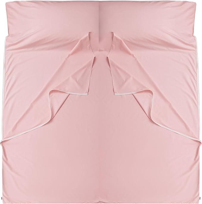 Brand - GANNAFEE Cotton Sleeping Bag Liner with Zipper - 100% Cotton Travel Sheet Sleep Sack Adult - Travel Sleeping Bag for Hotels Camping Hiking