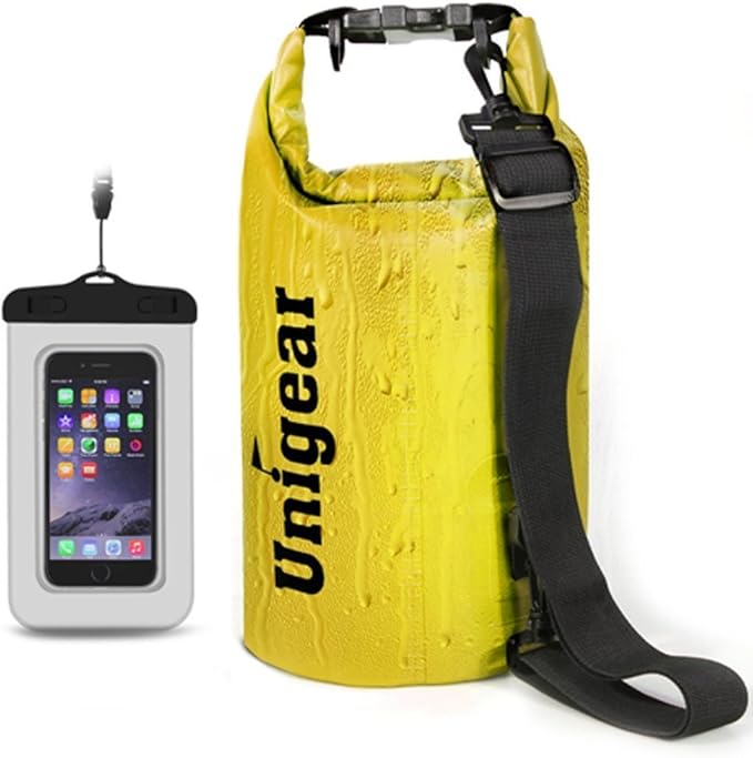 Unigear Dry Bag Waterproof, 2L/5L/10L/20L/30L/40L Floating and Lightweight Bags for Kayaking, Boating, Fishing, Swimming and Camping with Waterproof Phone Case