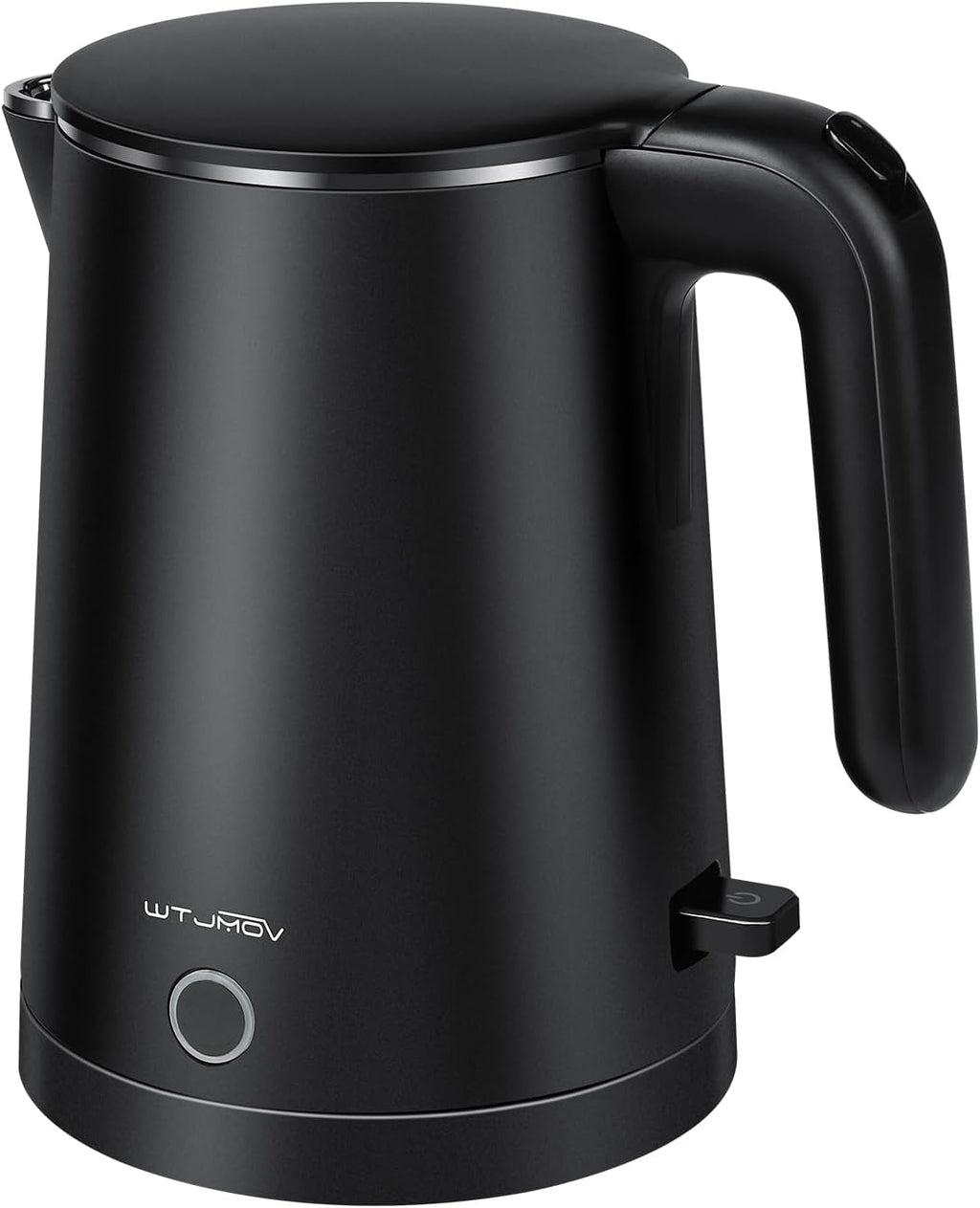Electric Kettle Stainless Steel, 1.0L Small Water Boiler 1200W Fast Boiling, Double Wall Tea Kettle Pot Automatic Shut Off, Durable Coffee & Tea Maker/Warmer/Heater Black