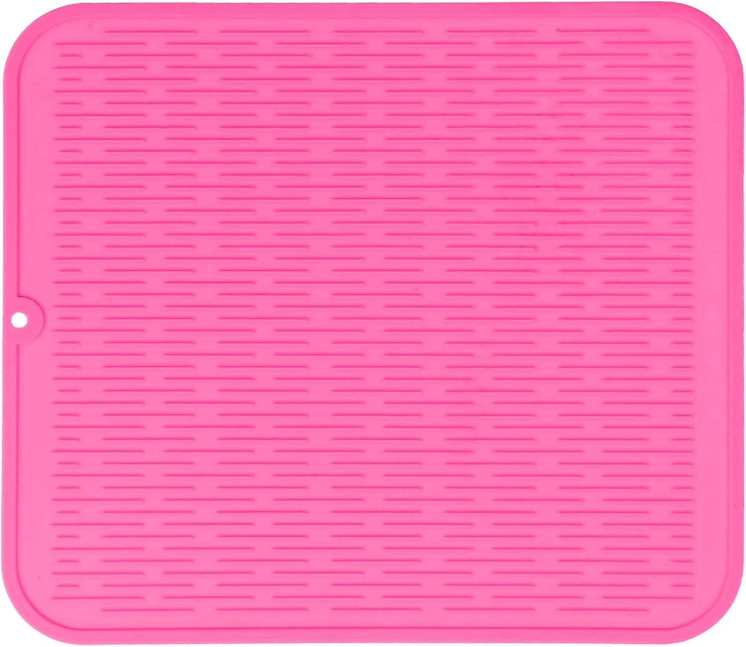 Silicone Dish Drying Mat for Multiple Usage,Easy clean,Eco-friendly,Heat-resistant Silicone Mat for Kitchen Counter or Sink,Refrigerator or Drawer Liner Rose XL 18 inches x 16 inches