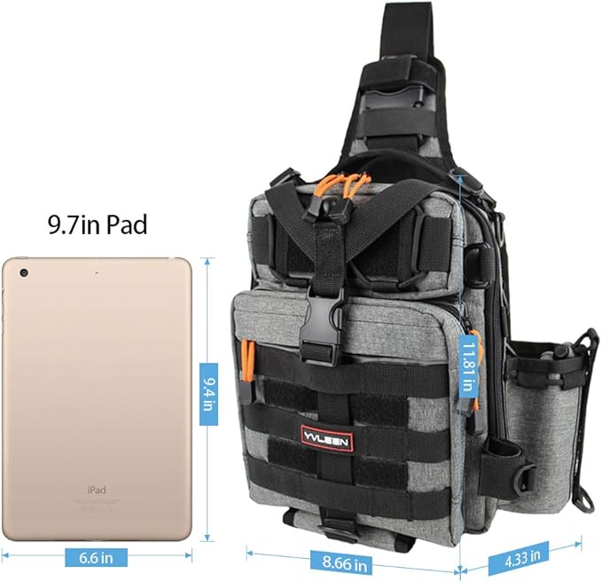 YVLEEN Fishing Tackle Backpack Storage Bag, Water-Resistant Fishing Backpack with Rod Holder, Gift for Men