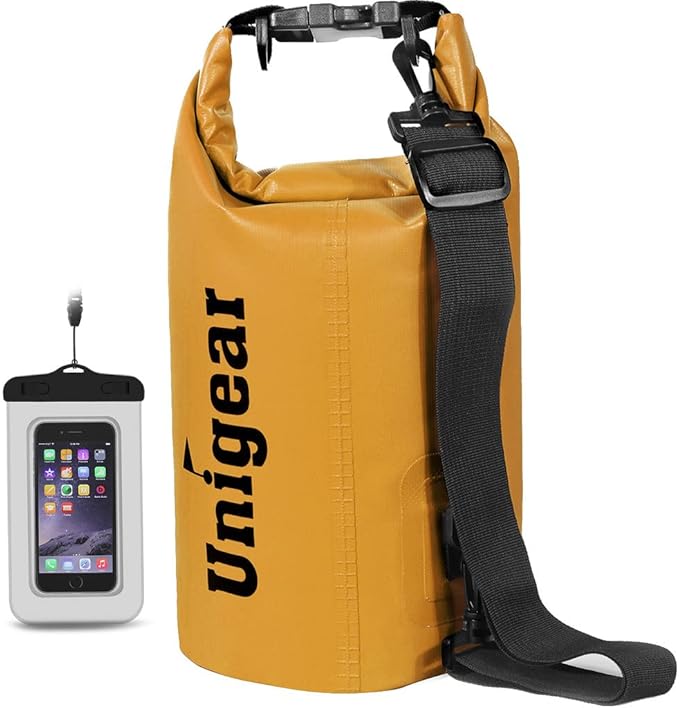 Unigear Dry Bag Waterproof, 2L/5L/10L/20L/30L/40L Floating and Lightweight Bags for Kayaking, Boating, Fishing, Swimming and Camping with Waterproof Phone Case