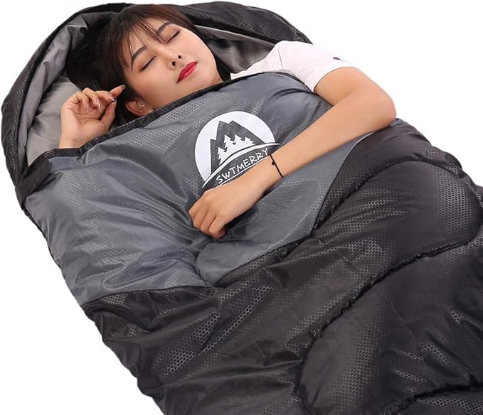 SWTMERRY Sleeping Bag 3 Seasons (Summer, Spring, Fall) Warm & Cool Weather - Lightweight,Waterproof Indoor & Outdoor Use for Kids, Teens & Adults for Hiking and Camping