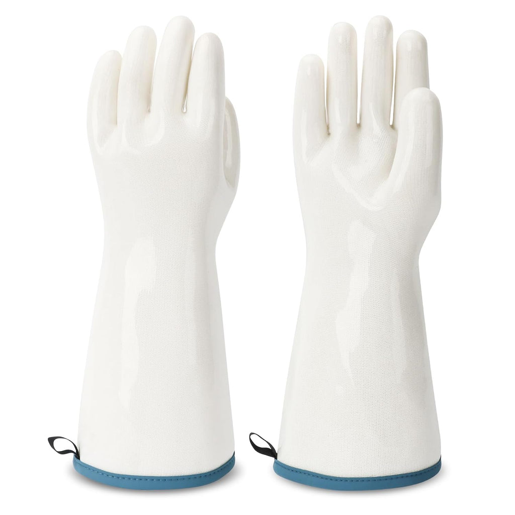 Silicone Oven Gloves - Heat Resistant, Barbecue, Reusable, Waterproof, Cotton Lined Mitts - XL