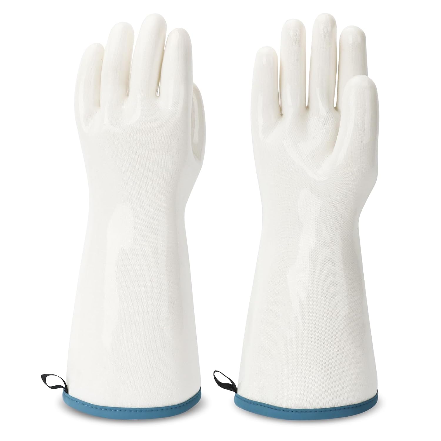Silicone Oven Gloves - Heat Resistant, Barbecue, Reusable, Waterproof, Cotton Lined Mitts - XL