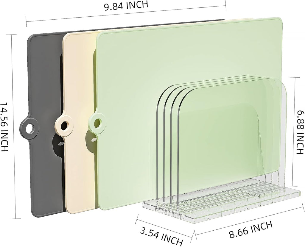 TPU Cutting Boards for Kitchen with Storage Stand, Plastic Chopping Board Set of 3, Flexible Cutting Mat Double Sided Food Grade, Dishwasher Safe Chopping Meat, Veggies, Fruits, Camping, BPA Free