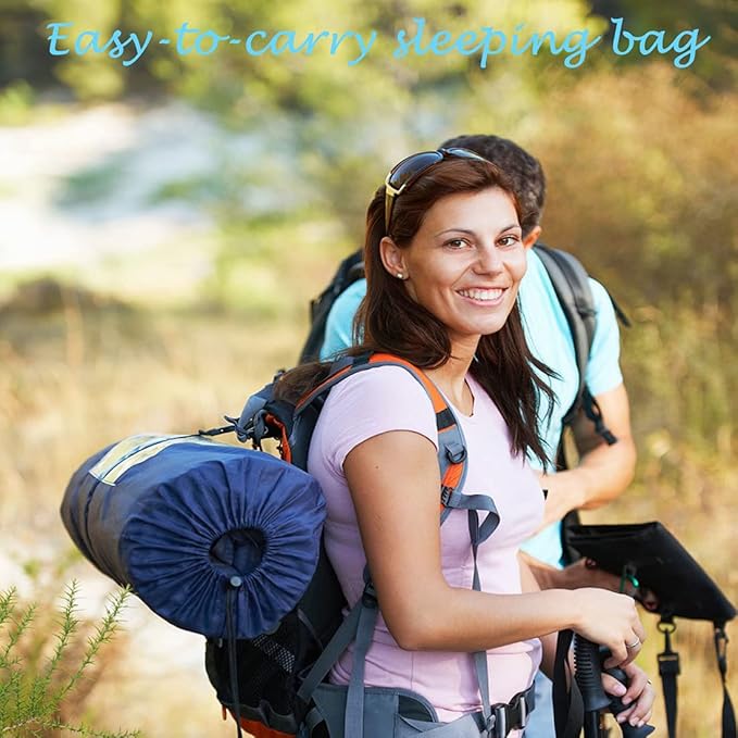 Tuphen Double Sleeping Bag, Sleeping Bag with 2 Pillows, Queen Size XL Bag for 2 People, Cold Warm Weather- 3 Seasons, Waterproof Adults for Camping, Backpacking or Hiking