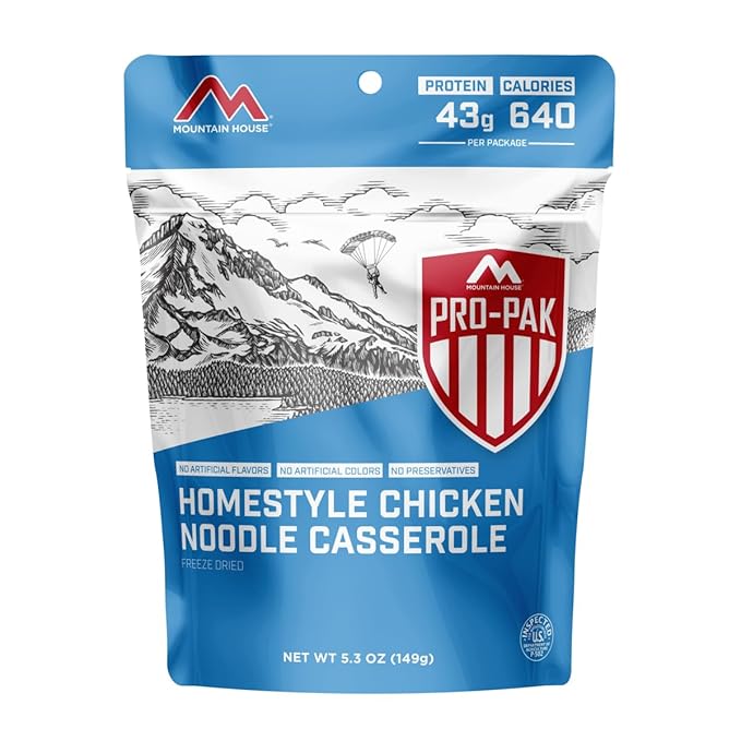 Mountain House Homestyle Chicken Noodle Casserole Pro-Pak | Freeze Dried Backpacking & Camping Food | 1 Serving