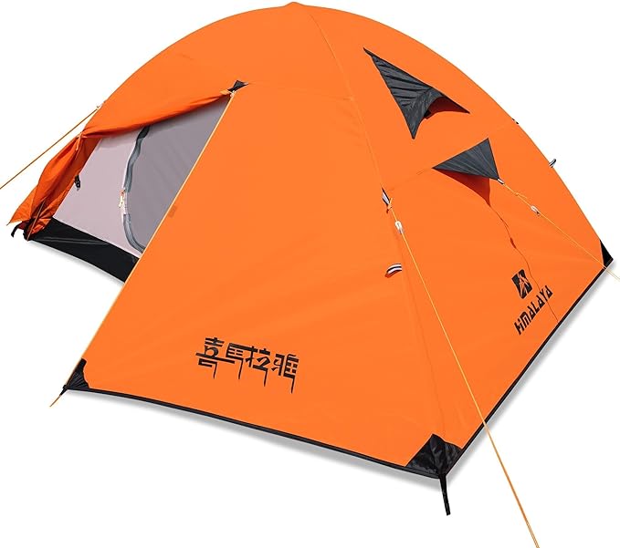 Himalaya 1/2 Person Camping Tent, 4 Season Tent Backpacking Winter Tent Waterproof Windproof Lightweight Portable PU5000 for Outdoor Camping Cold Weather Hiking Mountaineering