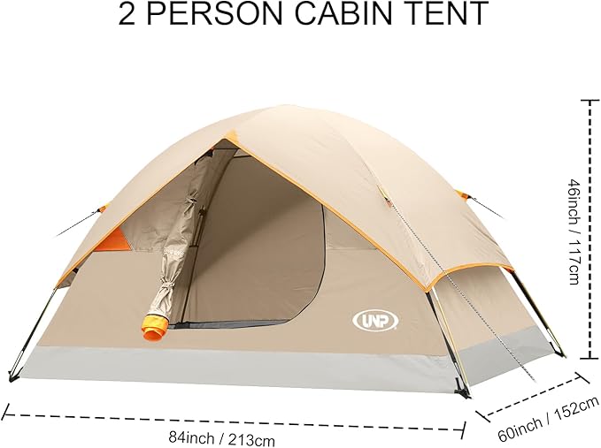 UNP Camping Tent 2/3/4/6 Person Dome Tent, Easy to Set Up for Camping, Lightweight Camping Tent, Portable Camping Tent for Outdoor and Backpacking Beaches