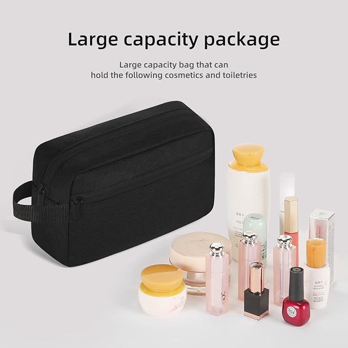 Travel Toiletry bag Toiletry bag for women men Hanging Cosmetic bag Travel accessories for Women Men (Black)