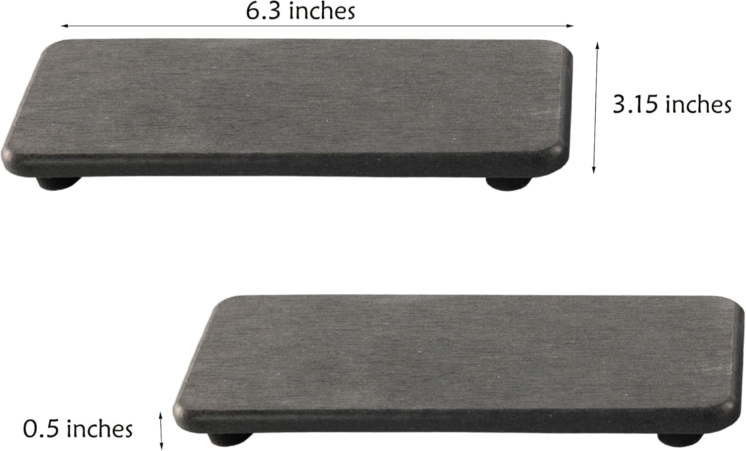 2 Pcs Water Absorbing Stone Trays, Kitchen/Bathroom Sink Soap Dish, Diatomite Tray Used for Hand Soap & Cosmetic Bottles in The Modern Home, 3.15" W x 6.3" L, Dark Gray