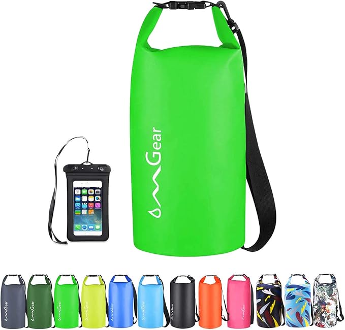 OMGear Waterproof Dry Bag Backpack Phone Pouch 40L/30L/20L/10L/5L Floating Dry Sack for Kayaking Boating Outdoors Activities