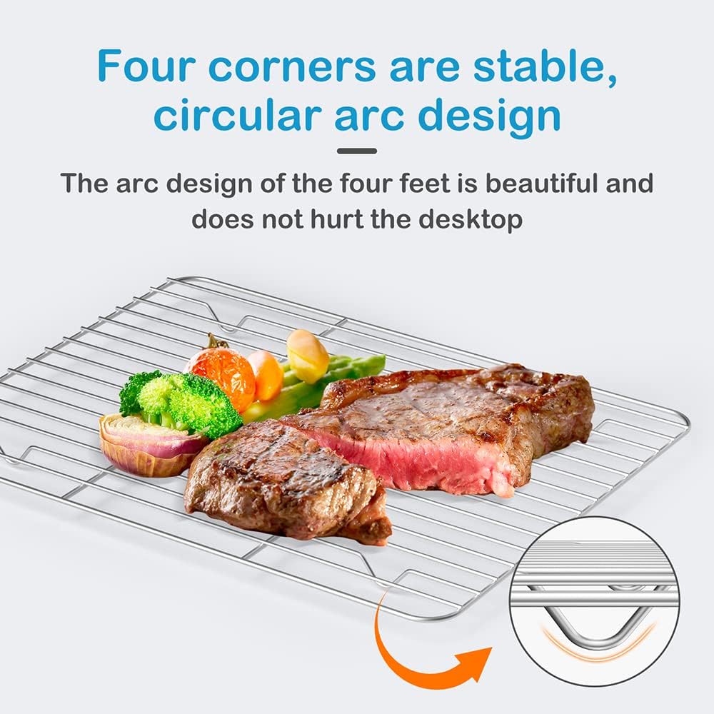 2 Pack Cooling Rack for Baking Stainless Steel, Heavy Duty Wire Rack Baking Rack, 11.7" x 9.4" Cooling Racks for Cooking, Fits Small Toaster Oven, Dishwasher Safe