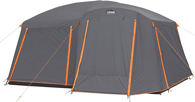 CORE Tent for Family Camping | 10 Person / 11 Person / 12 Person Large Multi Room Cabin Tents for Car Camping & Outdoor Adventures