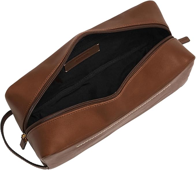 Fossil Men's Leather Travel Shave Dopp Kit