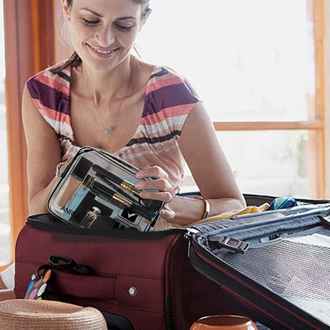 ANRUI Makeup Bags Clear Cosmetic Bag for Women Small Makeup Pouch for Girls/Kids Travel Toiletries Organizer Bags Waterproof Travel Liquids Storage Bags