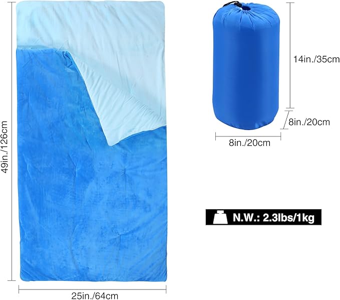 REDCAMP Kids Mummy Sleeping Bag for Camping, 3 Season Cold Weather Sleeping Bag Fit Boys,Girls & Teens, Blue/Rose Red