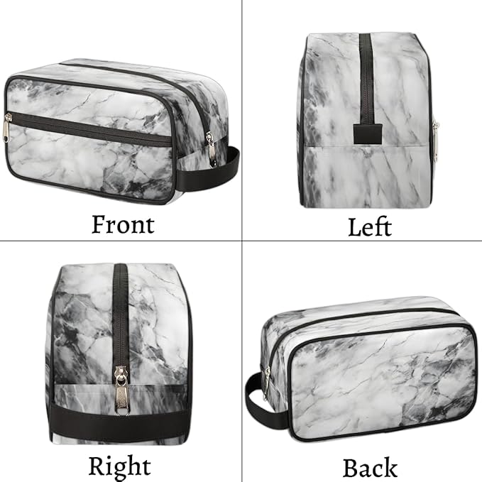 Hanging Makeup Bag,Toiletry Bag Hygiene Kits for Boys Men,Travel Cosmetic Bag,Approved Hygiene Bag Waterproof Dopp Kit Organizer for Toiletries Shower Bathroom Carry-on Accessories Gifts Gray Marble