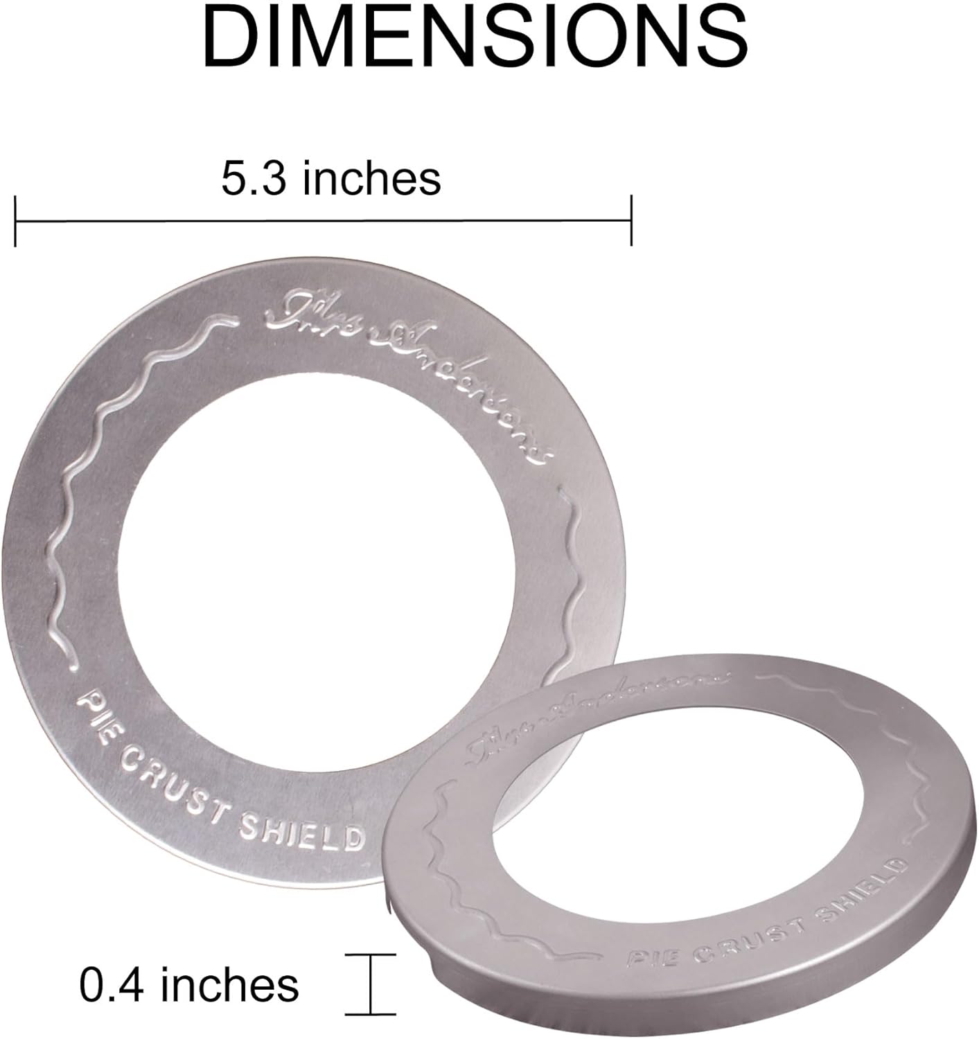 Mrs. Anderson's Baking Individual Pie Crust Protector Shields, For Mini Pies and Pot Pies, 2 Sets of 2 Pie Shields