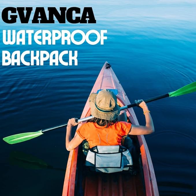 Waterproof Roll Top Kayak Dry Backpack, Floating Outdoor Dry Sack Boating Sailing Canoeing Rafting Fishing Camping 35L Grey