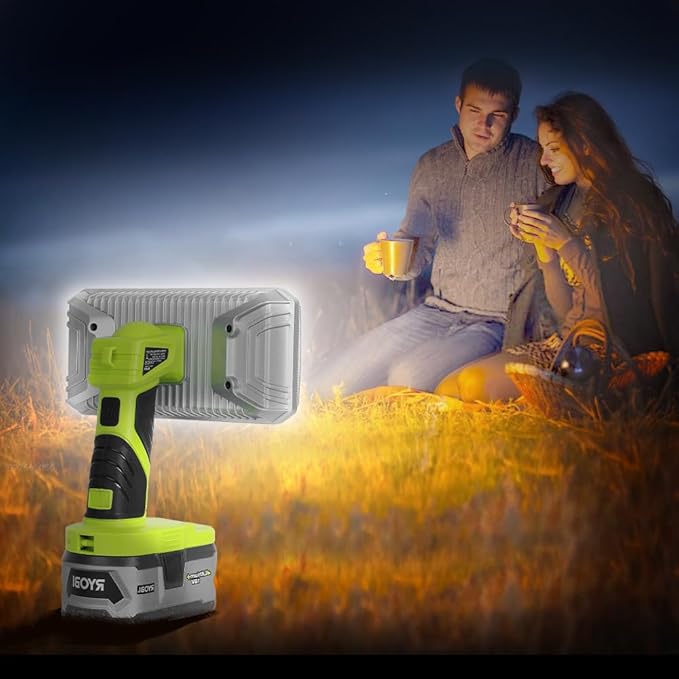 Flashlight for RYOBI 18V Lithium-ion Battery, 4200LM 40W Flashlight with 3 Modes, Aluminum Alloy Cordless LED Work Light for Camping, Emergency, Indoor, Outdoor (Batteries Not Included)