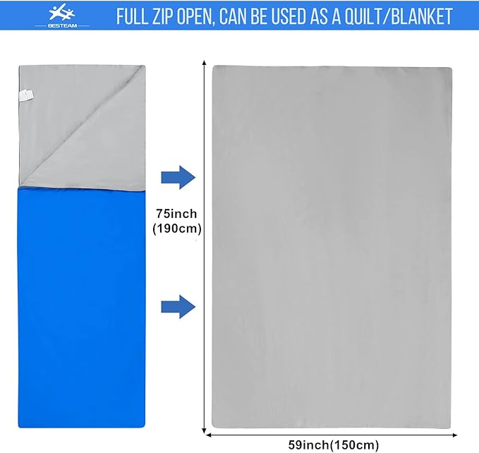 Warm Weather Sleeping Bag - Portable Waterproof Compact Lightweight, Packable for Kids, Teens Adults Camping Backpacking Hiking, Spring Summer Fall