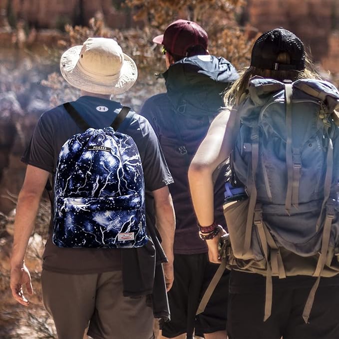 Peicees Waterproof Drawstring Sport Bag Lightweight Sackpack Backpack for Men and Women