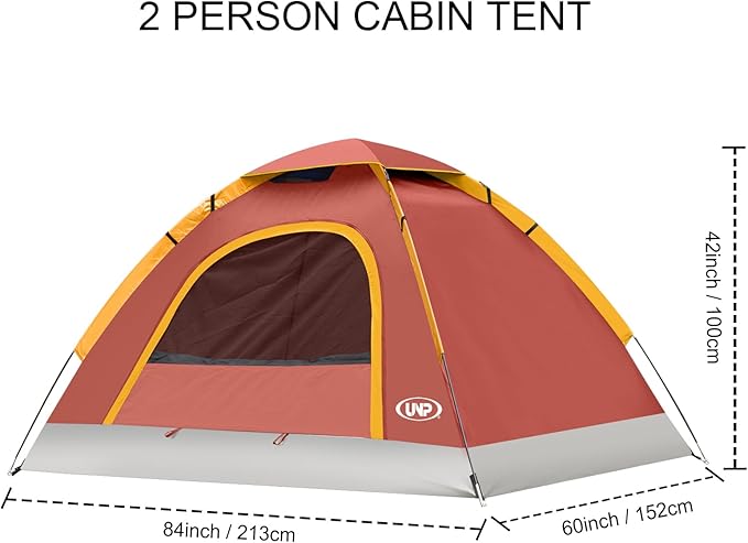 UNP Camping Tent 2/3/4/6 Person Dome Tent, Easy to Set Up for Camping, Lightweight Camping Tent, Portable Camping Tent for Outdoor and Backpacking Beaches