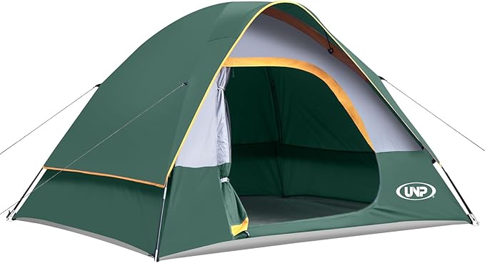 Camping Tent 4 Person, Waterproof Windproof Tent with Rainfly Easy Set up-Portable Dome Tents for Camping