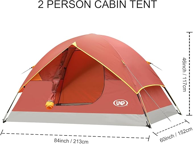 UNP Camping Tent 2/3/4/6 Person Dome Tent, Easy to Set Up for Camping, Lightweight Camping Tent, Portable Camping Tent for Outdoor and Backpacking Beaches