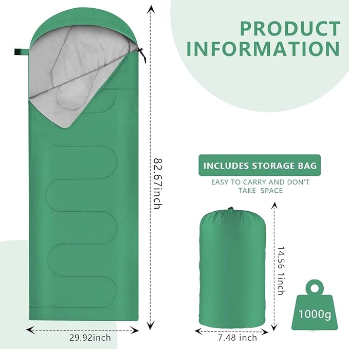 OBTANIM Camping Sleeping Bags Portable Waterproof Sleeping Bag for Adults Kids 4 Seasons Winter, Fall, Spring, Summer Backpacking Hiking Camping Mountaineering Indoor Outdoor Use