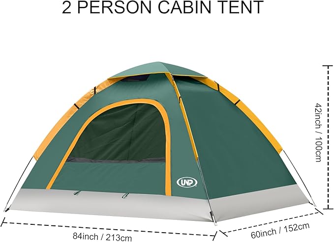 UNP Camping Tent 2/3/4/6 Person Dome Tent, Easy to Set Up for Camping, Lightweight Camping Tent, Portable Camping Tent for Outdoor and Backpacking Beaches