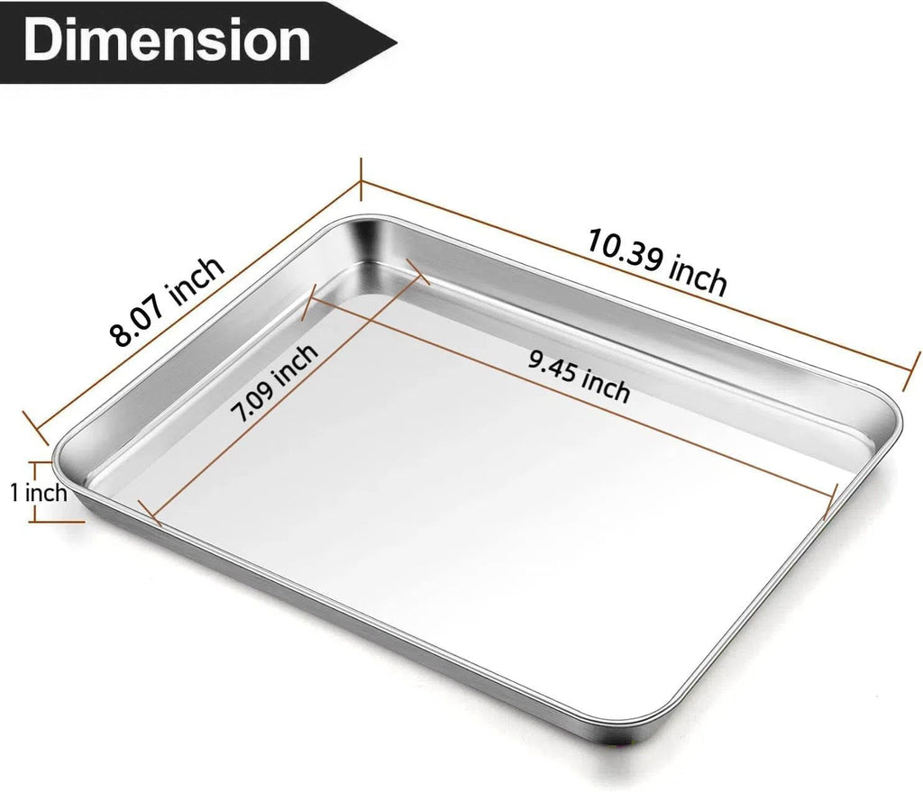 Baking Sheet Cookie Sheet Set of 2, Umite Chef Stainless Steel Baking Pans Tray Professional 10.39x8.07x1inch, Non Toxic & Healthy, Mirror Finish & Rust Free, Easy Clean & Dishwasher Safe