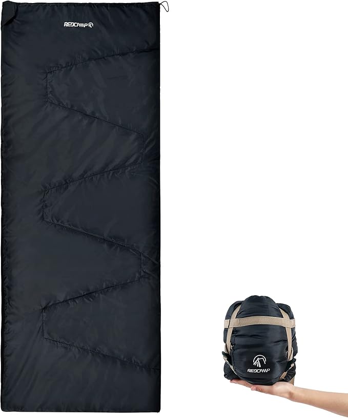 REDCAMP Ultra Lightweight Sleeping Bag for Backpacking, Comfort for Adults Warm Weather, with Compression Sack