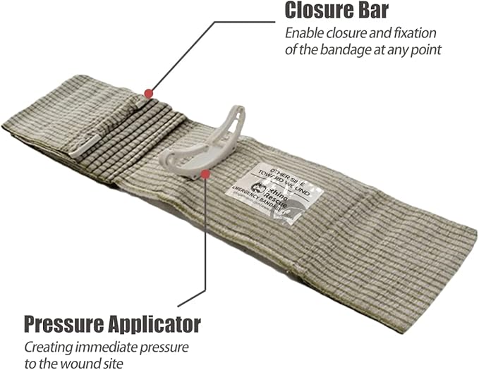 RHINO RESCUE 6" Emergency Compression Bandage Strile Trauma Wound Dressing Israeli First Aid Kit IFAK, FSA HSA Eligible, 6 Inch, 10 Count