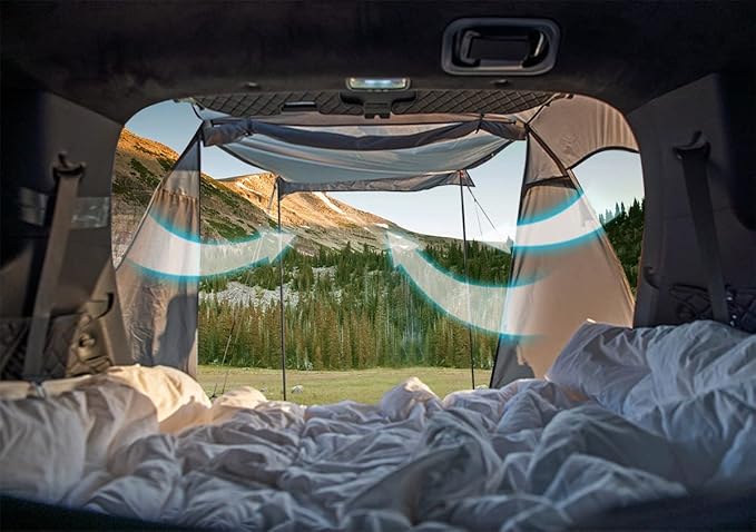 KAMPKEEPER SUV Car Tent, Tailgate Shade Awning Tent for Camping, Vehicle Camping Tents Outdoor Travel (Khaki)